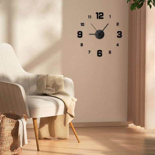 Kreativer rahmenloser diy Wanduhr Wandaufbau nach Hause stille Uhr Wohnzimmer Büro Wand dekoration