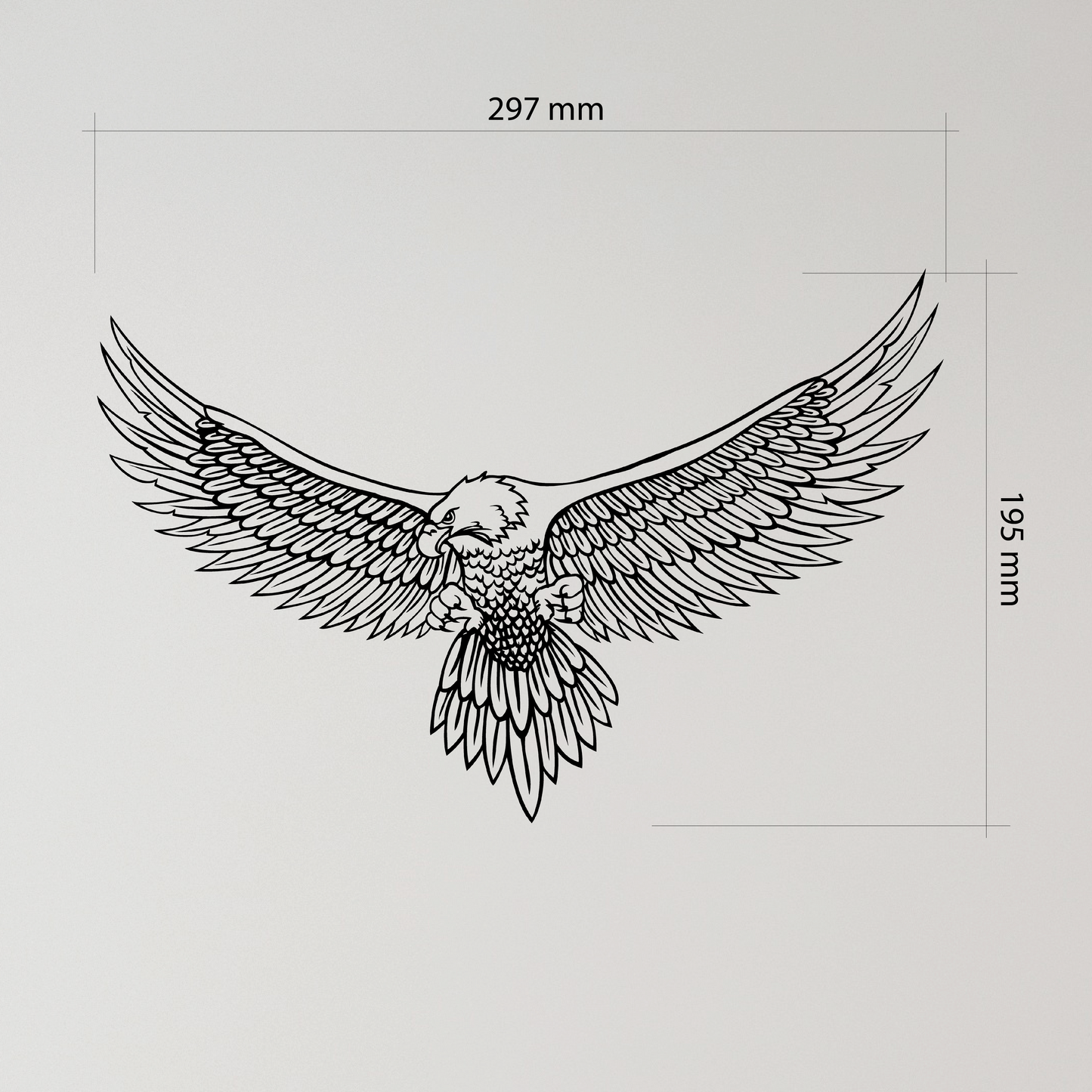 Bald Eagle captured mid-flight with wings fully spread, this design showcases the eagle's strength, precision, and grace in striking detail. Acrylic glass decor - Vibewall