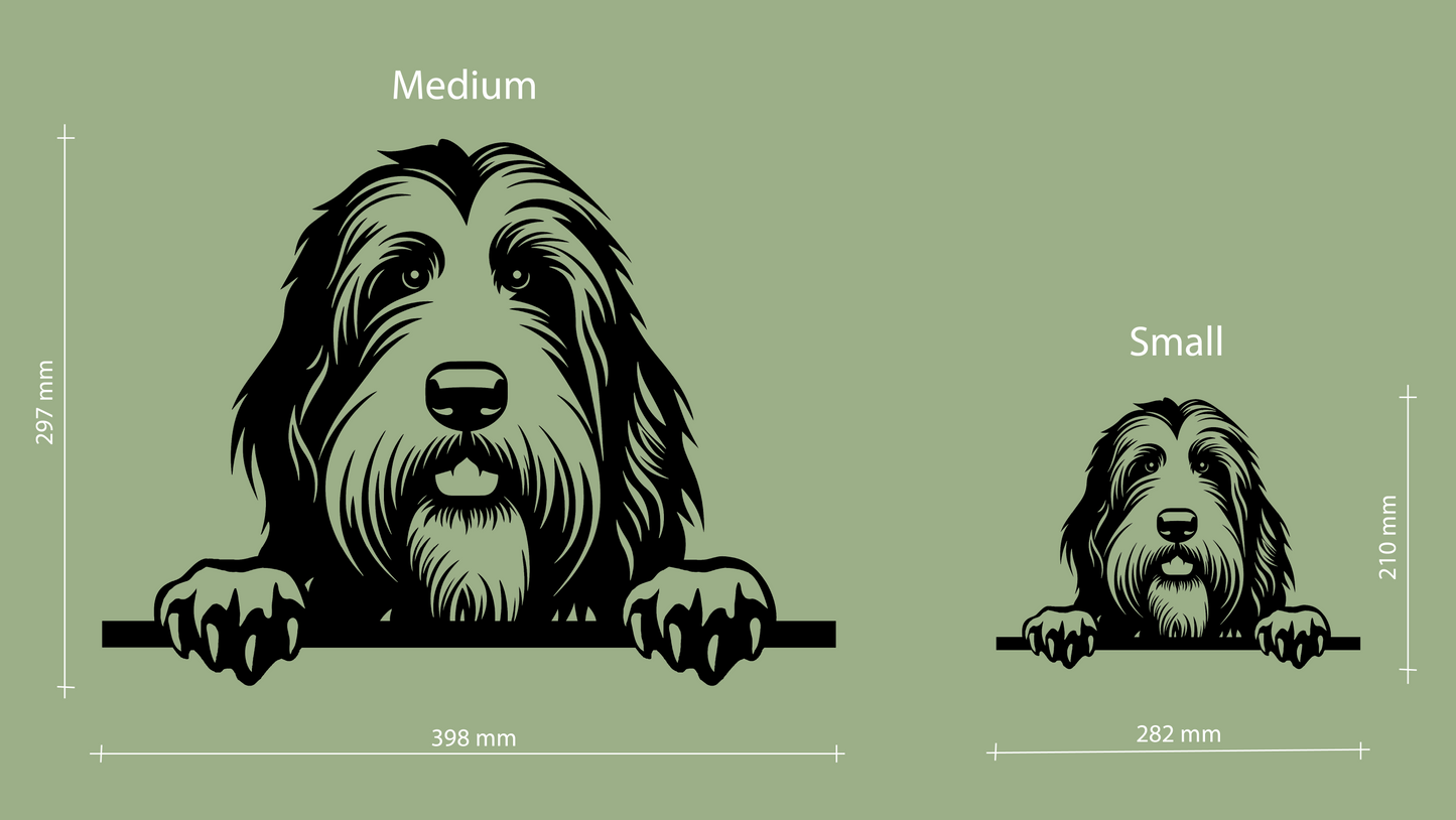 Pet wall decor featuring an illustration of a Bearded Collie. Acrylic glass decor - Vibewall