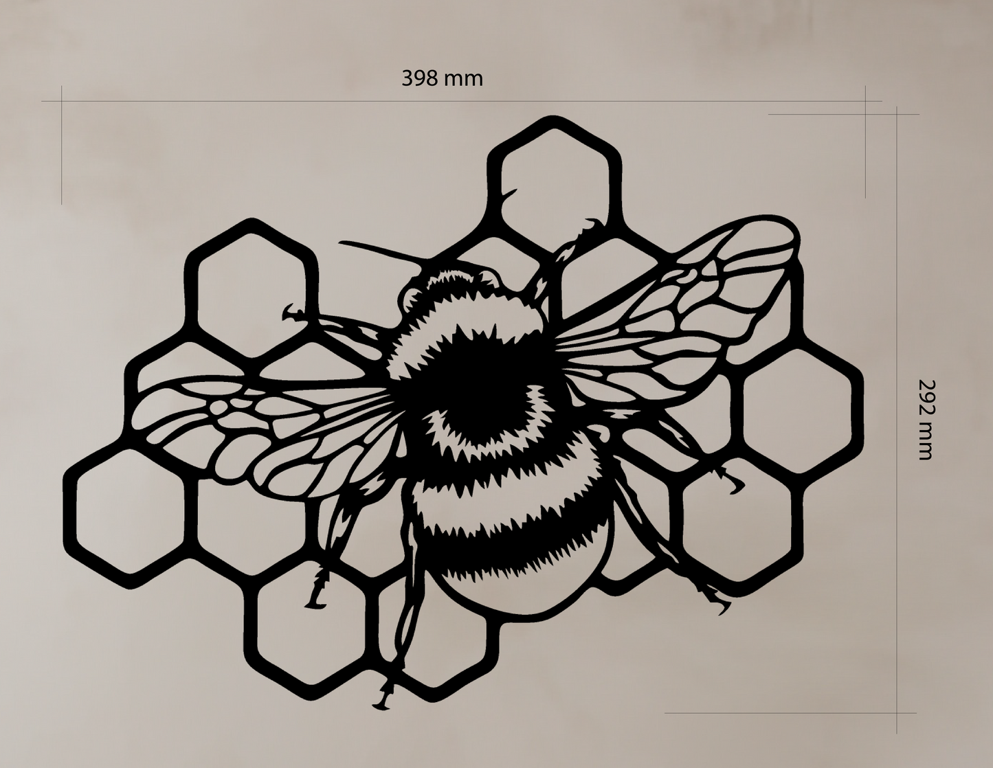 3-piece Bee Wall Art set, laser-cut from premium black acrylic glass. Acrylic glass decor - Vibewall