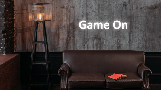 Stylish “Game On” illuminated wall decor. This bold statement piece brings energy and personality to your space. - Vibewall