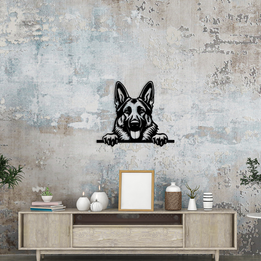 Pet wall decor featuring an illustration of a German Shepherd. Acrylic glass decor - Vibewall