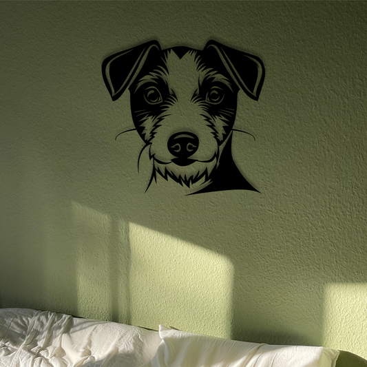 Pet wall decor featuring an illustration of a Jack Russell Terrier. Acrylic glass decor - Vibewall