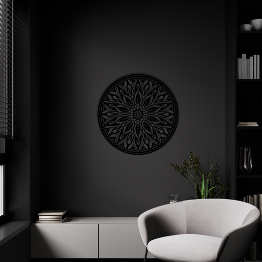 Mandala design that radiates symmetry and detail, creating a sense of harmony wherever it's placed. Acrylic glass decor - Vibewall