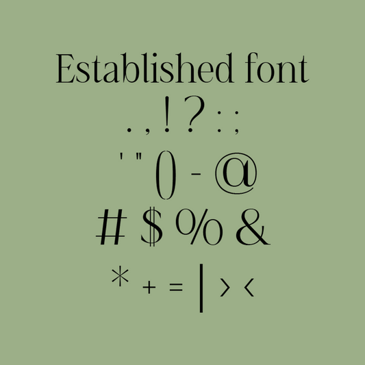 Collection of established punctuation and symbols on a green background - Acrylic wall decor - Vibewall