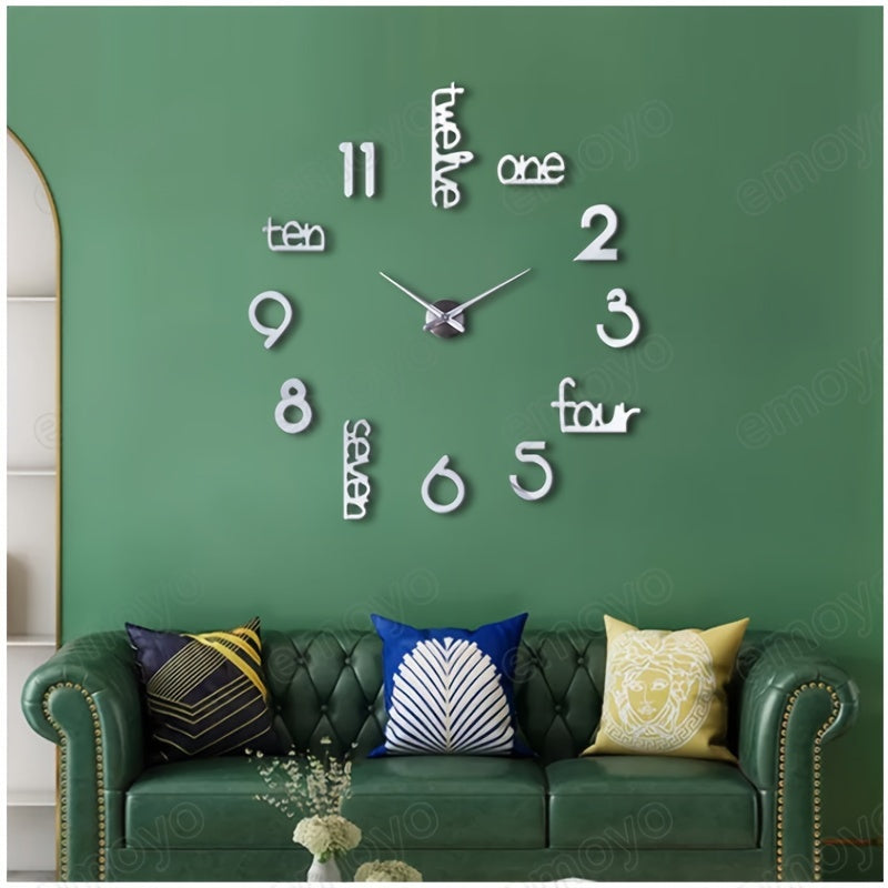 40 Inches Huge Frameless Big Wall Clock, Modern Home Decoration, Suitable For Living Room, Kitchen, Bedroom, Interior Decoration Giant Silent Wall Clock Kit, Suitable For Home Office Decoration