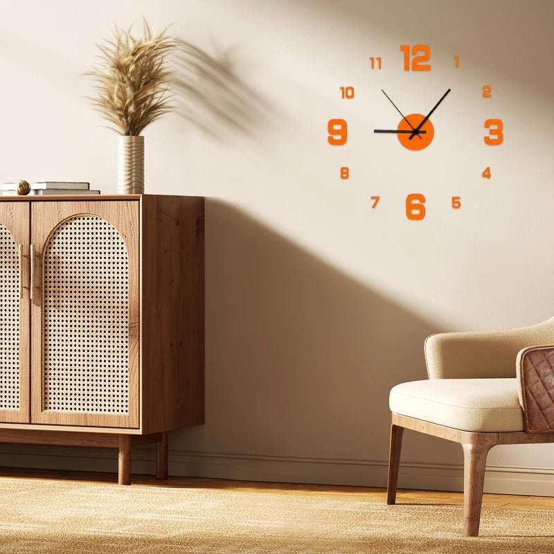 Kreativer rahmenloser diy Wanduhr Wandaufbau nach Hause stille Uhr Wohnzimmer Büro Wand dekoration