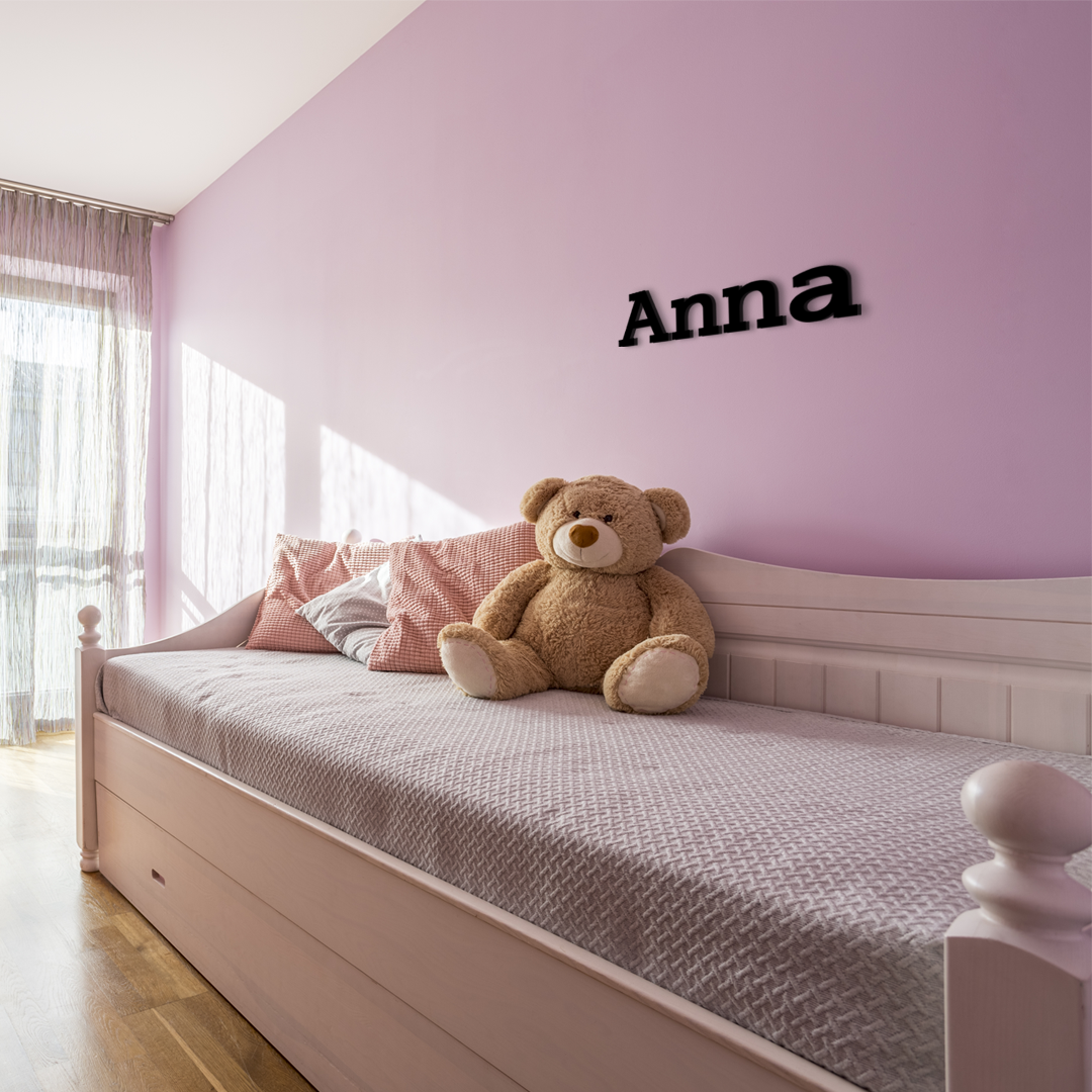 Elegant Anna wall name. Brings a custom, sophisticated accent to interior. Acrylic glass decor - Vibewall