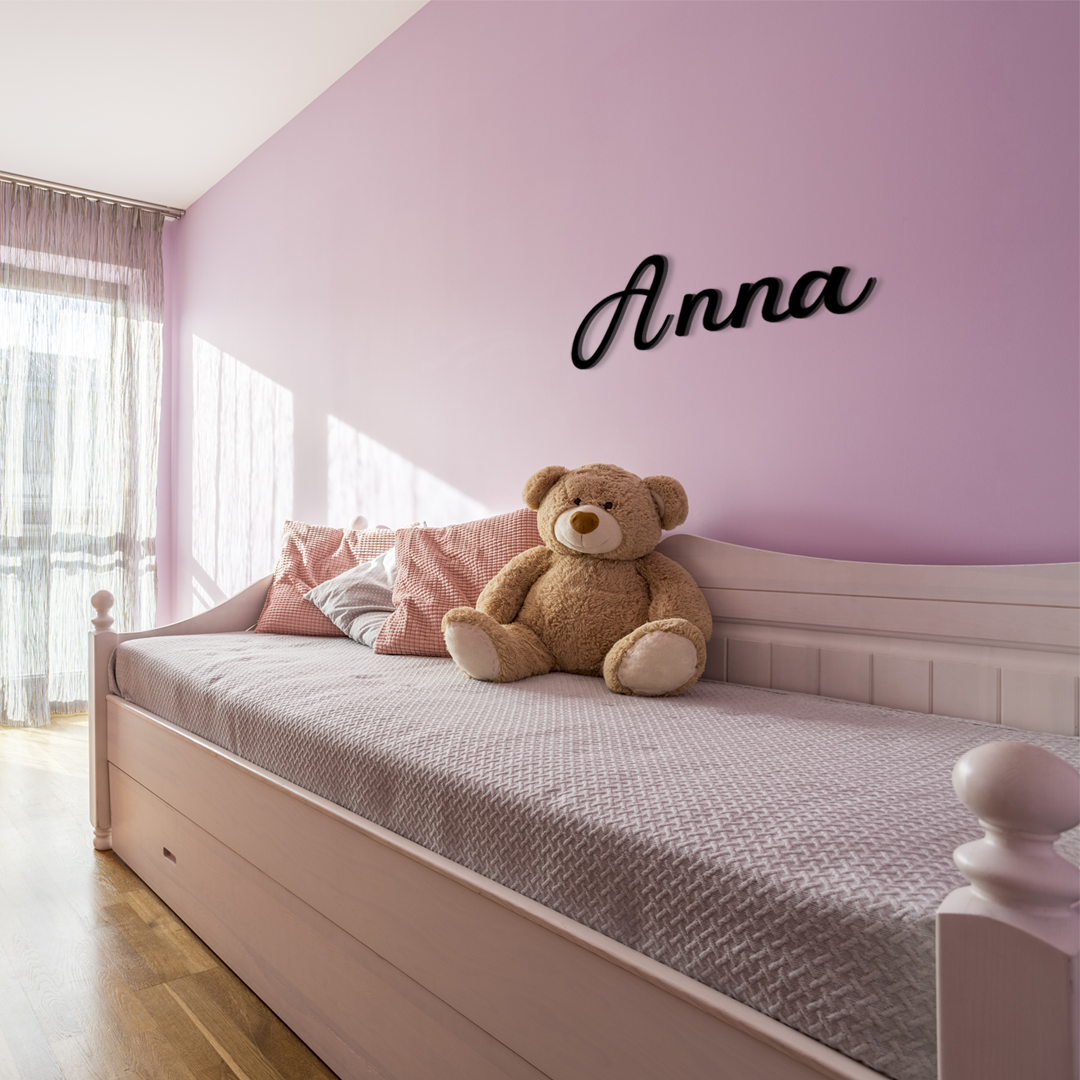 Elegant Anna wall name. Brings a custom, sophisticated accent to interior. Acrylic glass decor - Vibewall