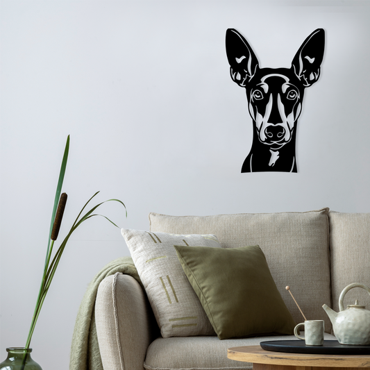 Pet wall decor featuring an illustration of a Austrian Pinscher. Acrylic glass decor - Vibewall