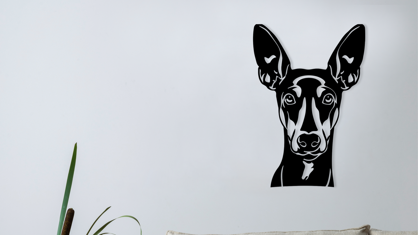Pet wall decor featuring an illustration of a Austrian Pinscher. Acrylic glass decor - Vibewall