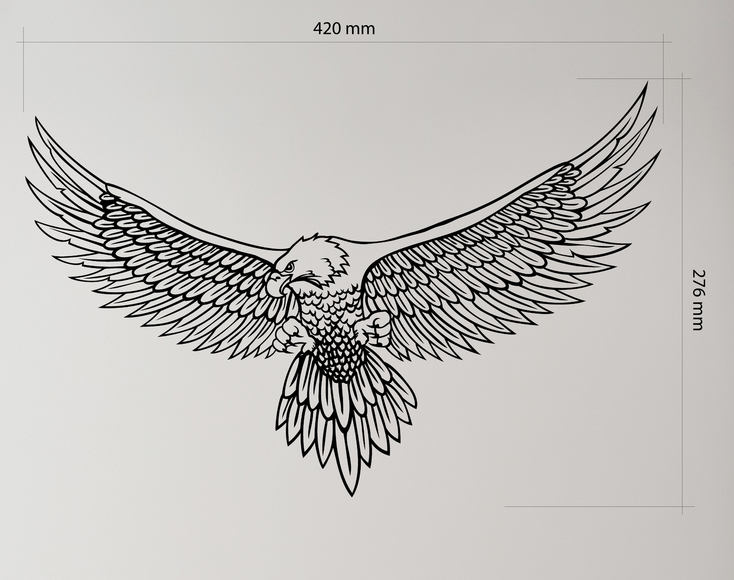 Bald Eagle captured mid-flight with wings fully spread, this design showcases the eagle's strength, precision, and grace in striking detail. Acrylic glass decor - Vibewall