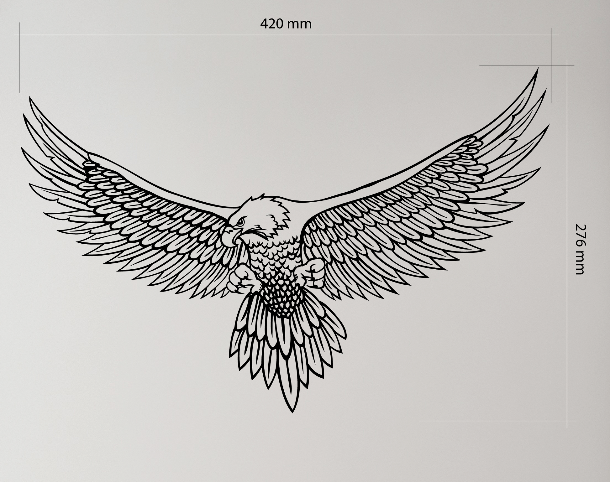 Bald Eagle captured mid-flight with wings fully spread, this design showcases the eagle's strength, precision, and grace in striking detail. Acrylic glass decor - Vibewall