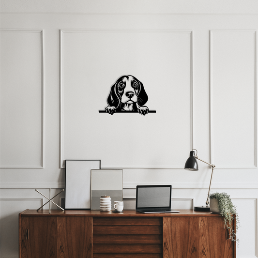 Pet wall decor featuring an illustration of a Beagle. Acrylic glass decor - Vibewall