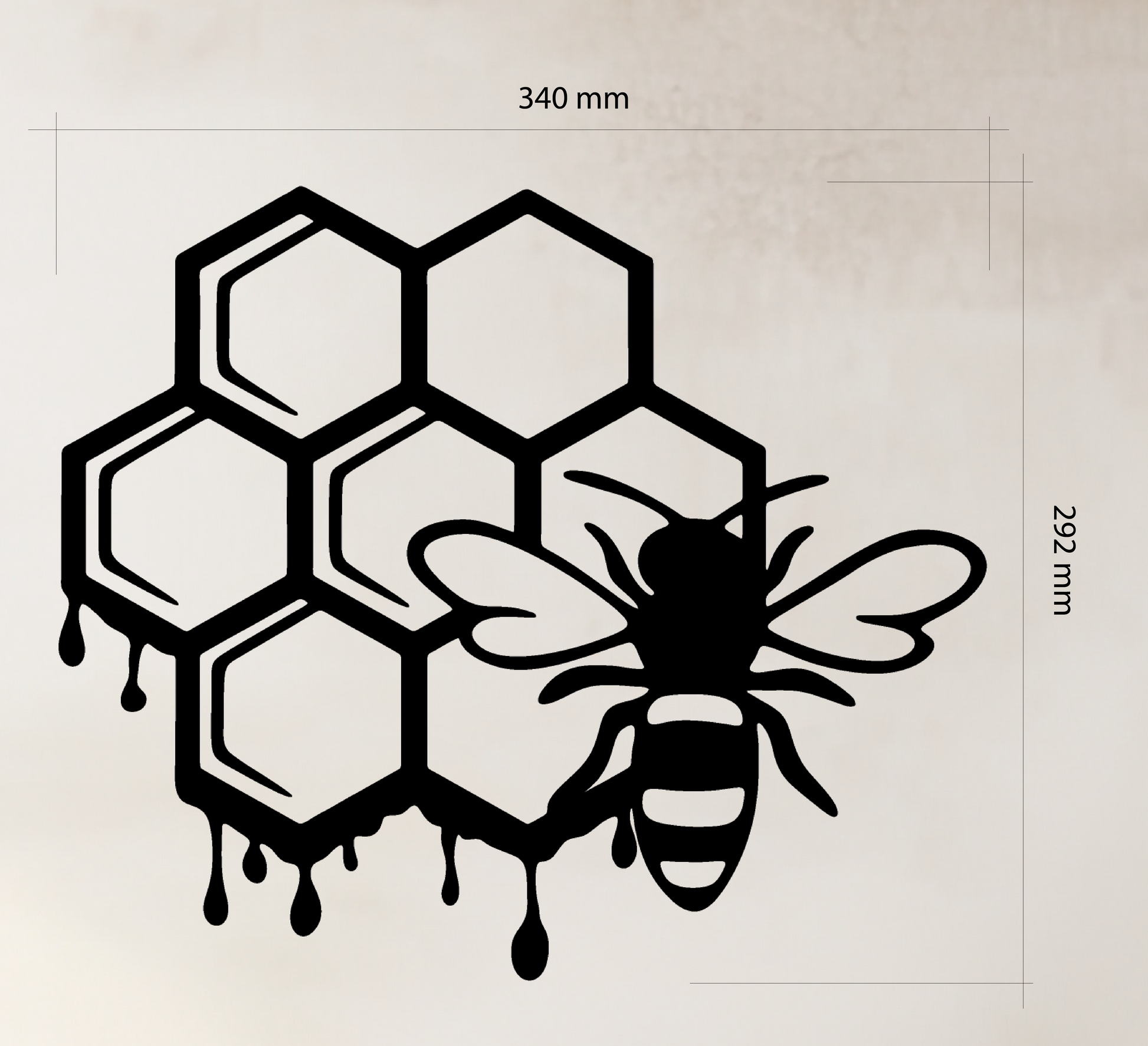 3-piece Bee Wall Art set, laser-cut from premium black acrylic glass. Acrylic glass decor - Vibewall