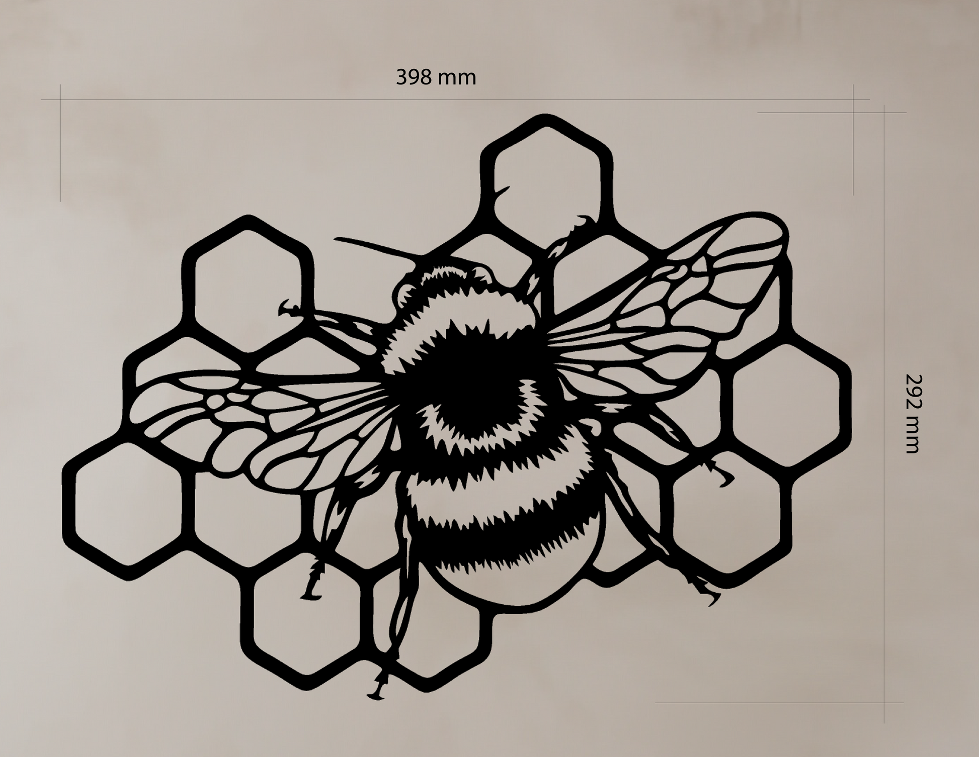 3-piece Bee Wall Art set, laser-cut from premium black acrylic glass. Acrylic glass decor - Vibewall