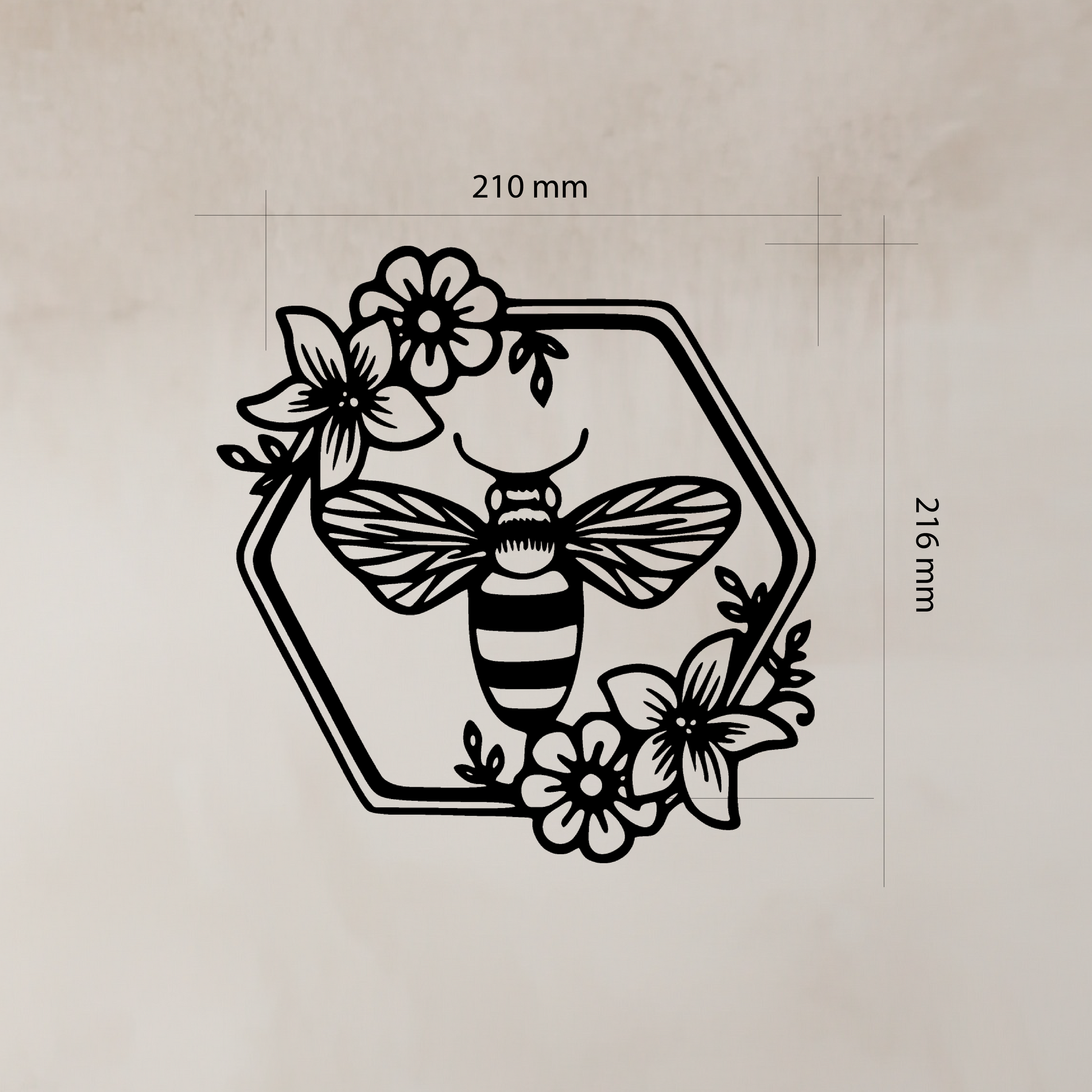 3-piece Bee Wall Art set, laser-cut from premium black acrylic glass. Acrylic glass decor - Vibewall