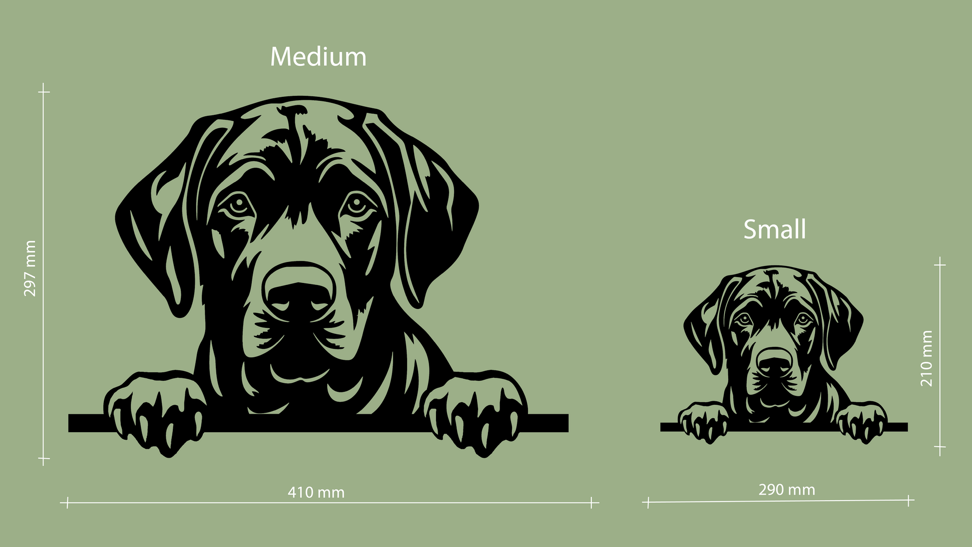 Pet wall decor featuring an illustration of a Black Labrador Retriever. Acrylic glass decor - Vibewall