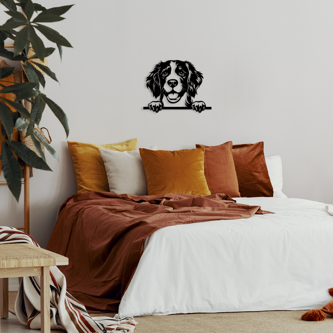 Pet wall decor featuring an illustration of a Brittany dog. Acrylic glass decor - Vibewall