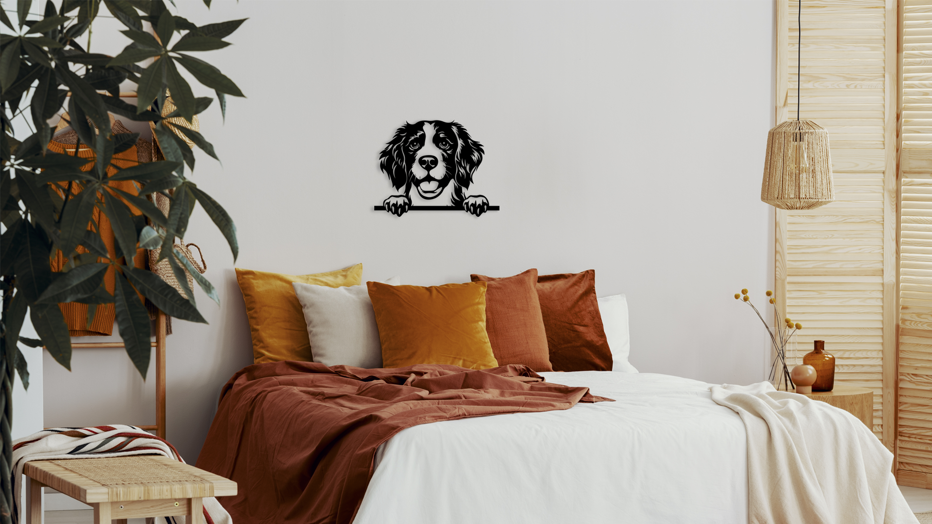 Pet wall decor featuring an illustration of a Brittany dog. Acrylic glass decor - Vibewall