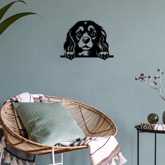 Pet wall decor featuring an illustration of a Cavalier King Charles Spaniel. Acrylic glass decor - Vibewall