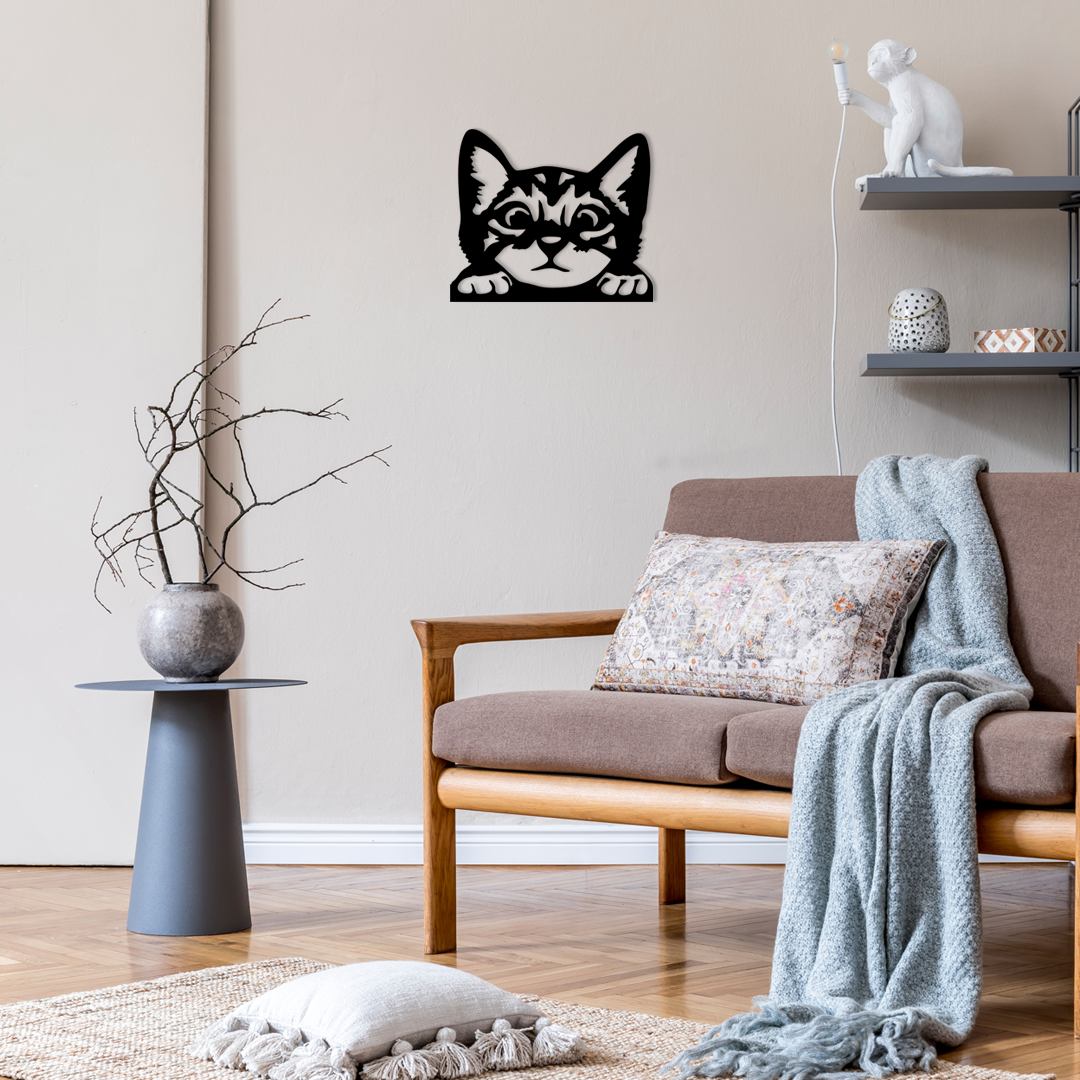 Pet wall decor featuring an illustration of a Curious Kitten. Acrylic glass decor - Vibewall