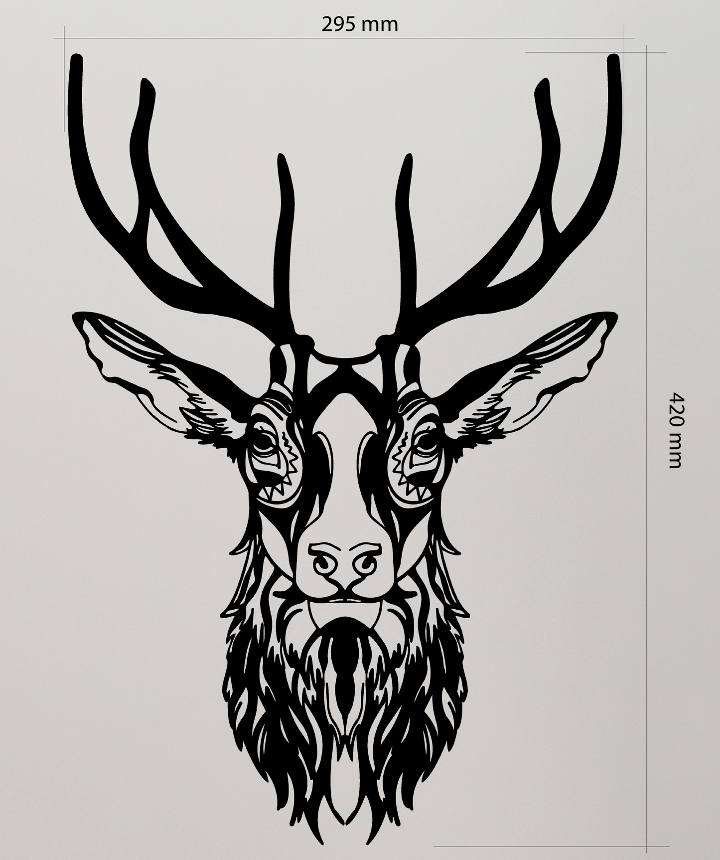 Deer Face Wall Art is featuring a finely detailed front-facing deer head with antlers. Acrylic glass decor - Vibewall