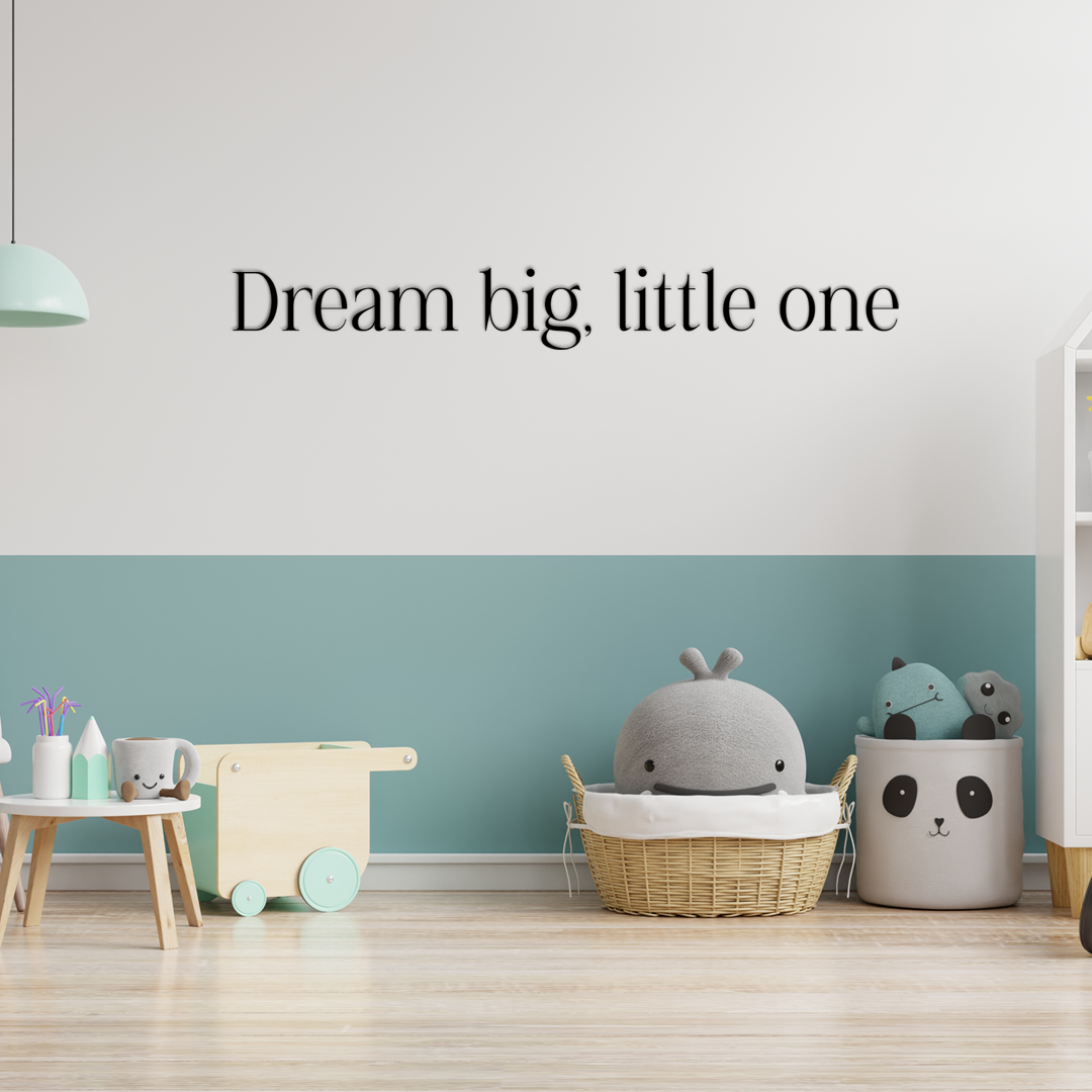 Motivational wall quote Dream big, little one. Perfect decoration for nurseries, children’s rooms, or cozy corners. Acrylic glass decor - Vibewall