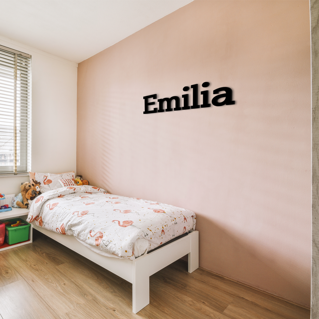 Emilia a simple yet stunning name sign that speaks volumes. Acrylic glass decor - Vibewall
