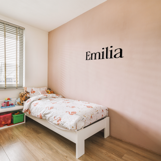 Emilia a simple yet stunning name sign that speaks volumes. Acrylic glass decor - Vibewall