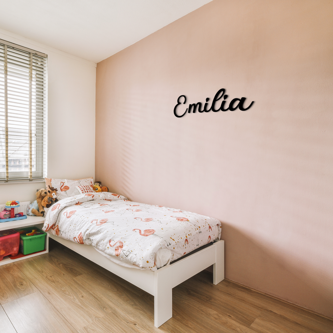 Emilia a simple yet stunning name sign that speaks volumes. Acrylic glass decor - Vibewall