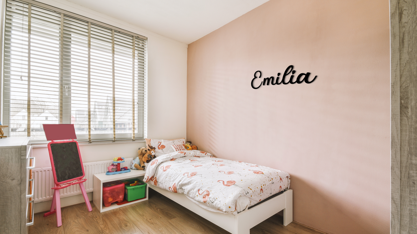 Emilia a simple yet stunning name sign that speaks volumes. Acrylic glass decor - Vibewall
