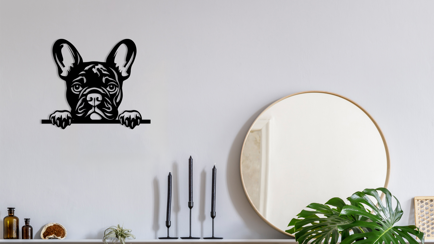 Pet wall decor featuring an illustration of a French Bulldog. Acrylic glass decor - Vibewall