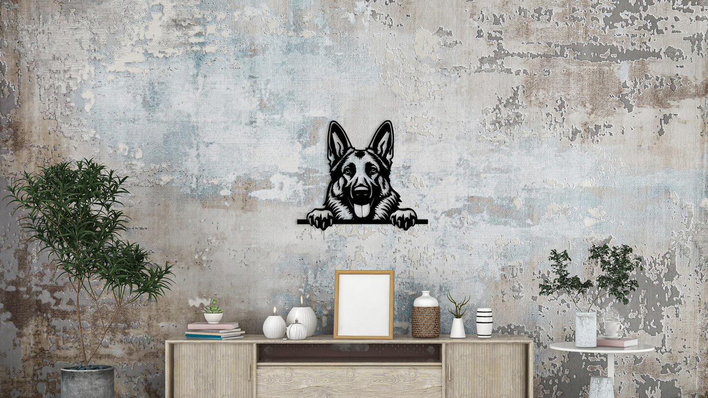 Pet wall decor featuring an illustration of a German Shepherd. Acrylic glass decor - Vibewall