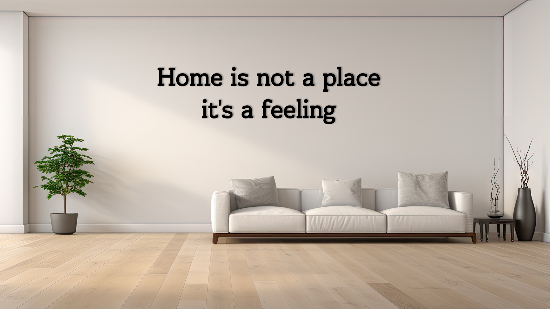 Meaningful wall decor piece featuring the inspiring quote Home is not a place, it’s a feeling. Acrylic glass decor - Vibewall