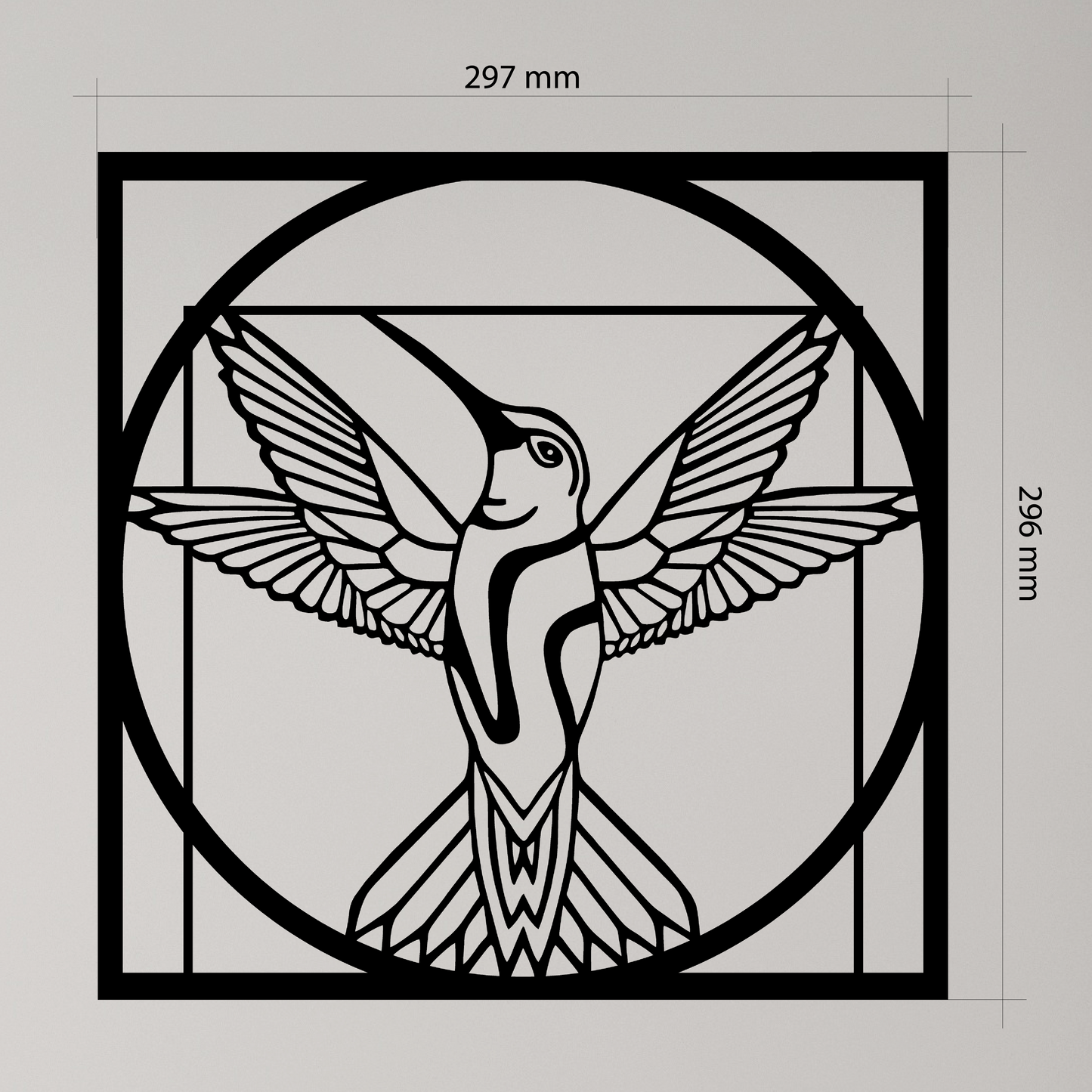 Beautifully crafted Hummingbird Wall Art, made from sleek black acrylic glass. Precision laser-cut and designed to captivate.  Acrylic glass decor - Vibewall