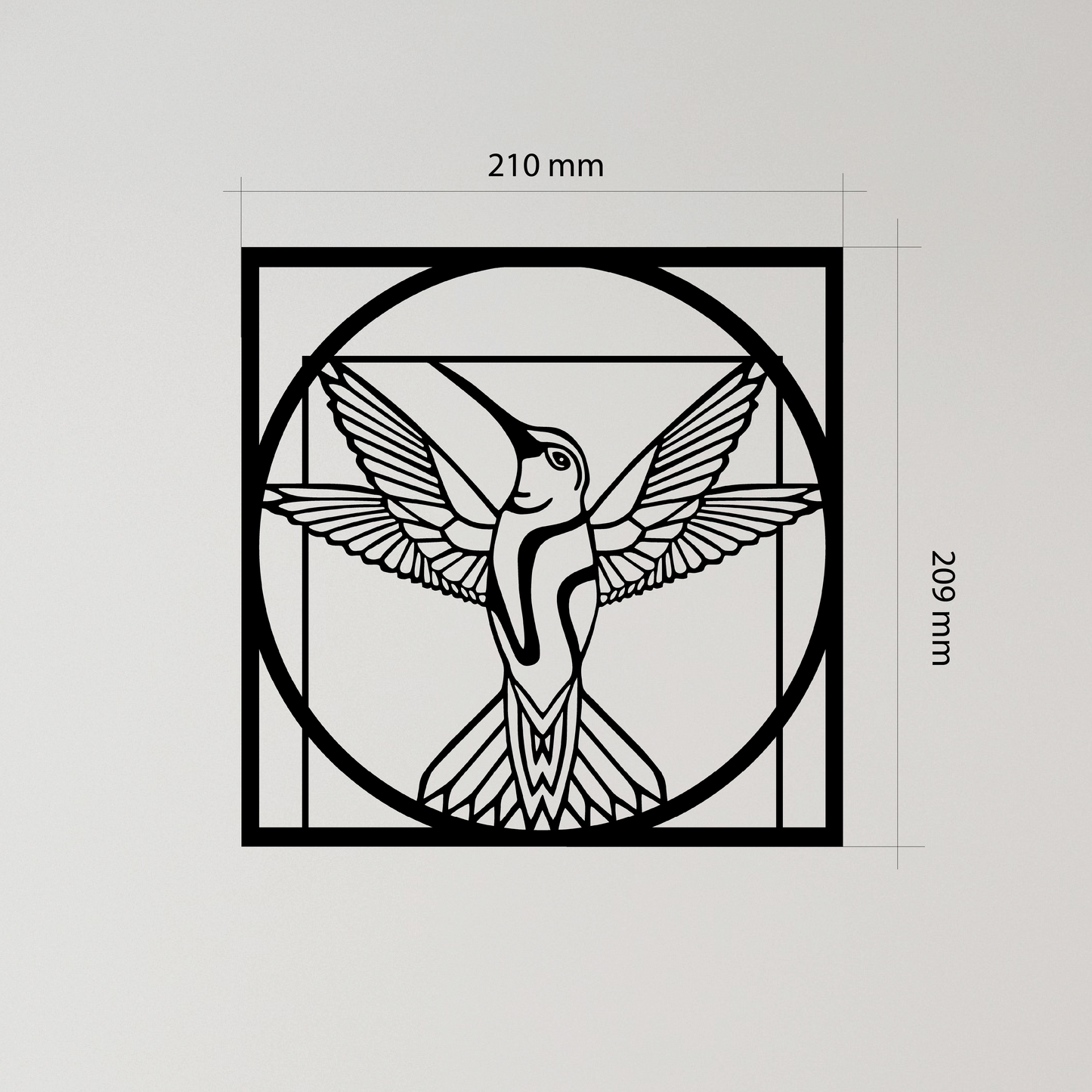 Beautifully crafted Hummingbird Wall Art, made from sleek black acrylic glass. Precision laser-cut and designed to captivate.  Acrylic glass decor - Vibewall