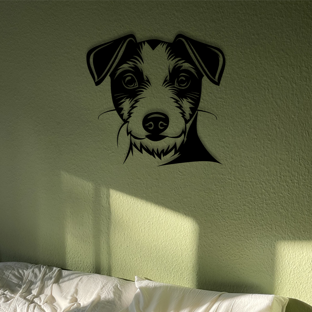 Pet wall decor featuring an illustration of a Jack Russell Terrier. Acrylic glass decor - Vibewall