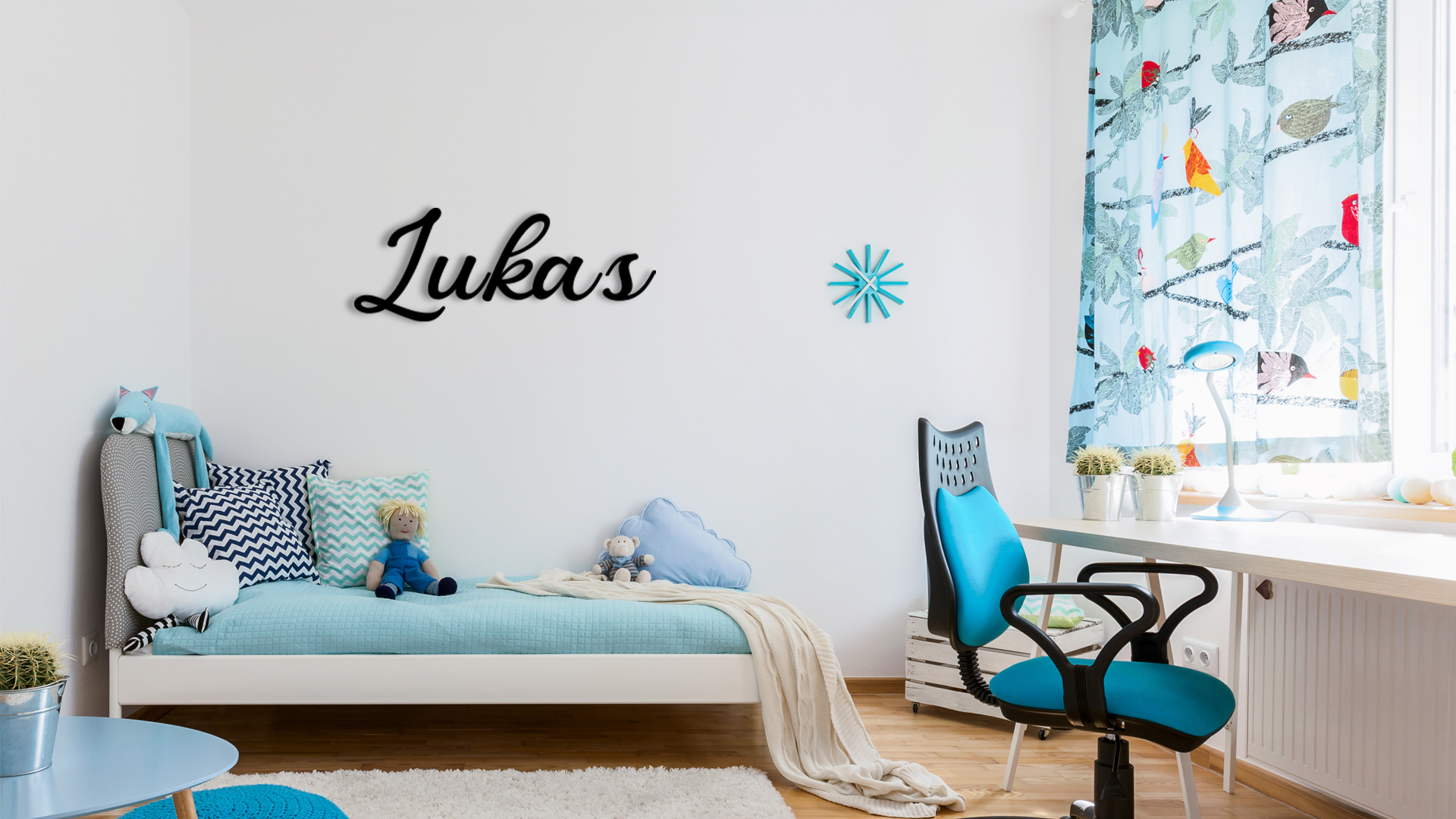 Lukas wall name sign is a simple yet eye-catching detail that brings your space to life. Acrylic glass decor - Vibewall