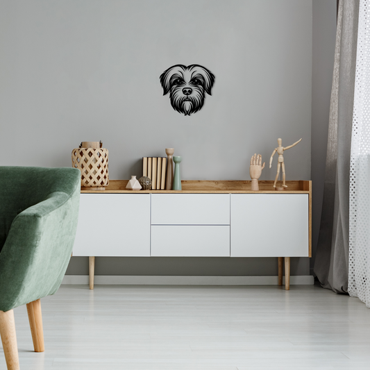 Pet wall decor featuring an illustration of a Maltese. Acrylic glass decor - Vibewall