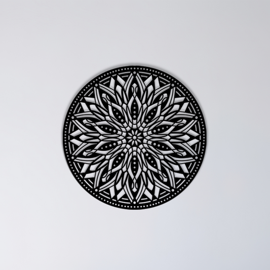 Mandala design that radiates symmetry and detail, creating a sense of harmony wherever it's placed. Acrylic glass decor - Vibewall