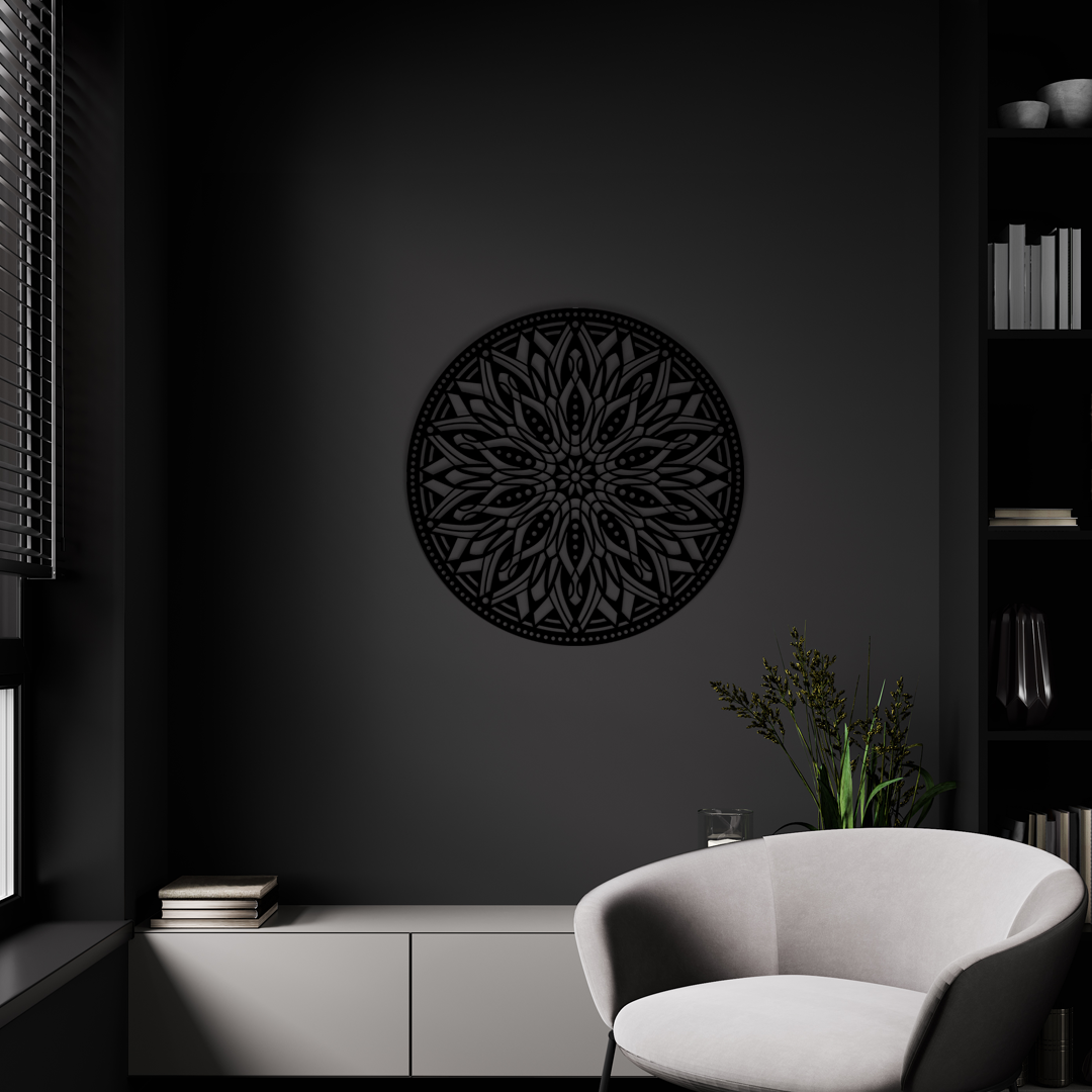 Mandala design that radiates symmetry and detail, creating a sense of harmony wherever it's placed. Acrylic glass decor - Vibewall