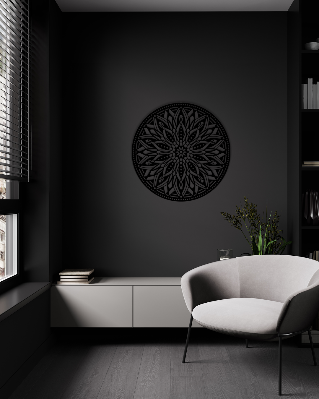 Mandala design that radiates symmetry and detail, creating a sense of harmony wherever it's placed. Acrylic glass decor - Vibewall