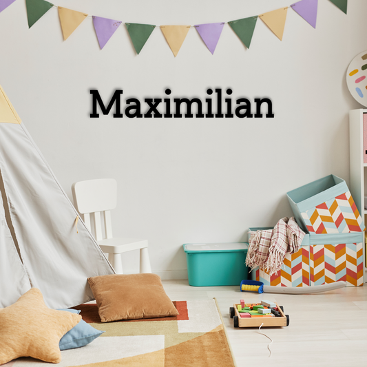 The Maximilian wall name sign is more than décor, it’s a statement that makes your space feel truly yours. Acrylic glass decor - Vibewall