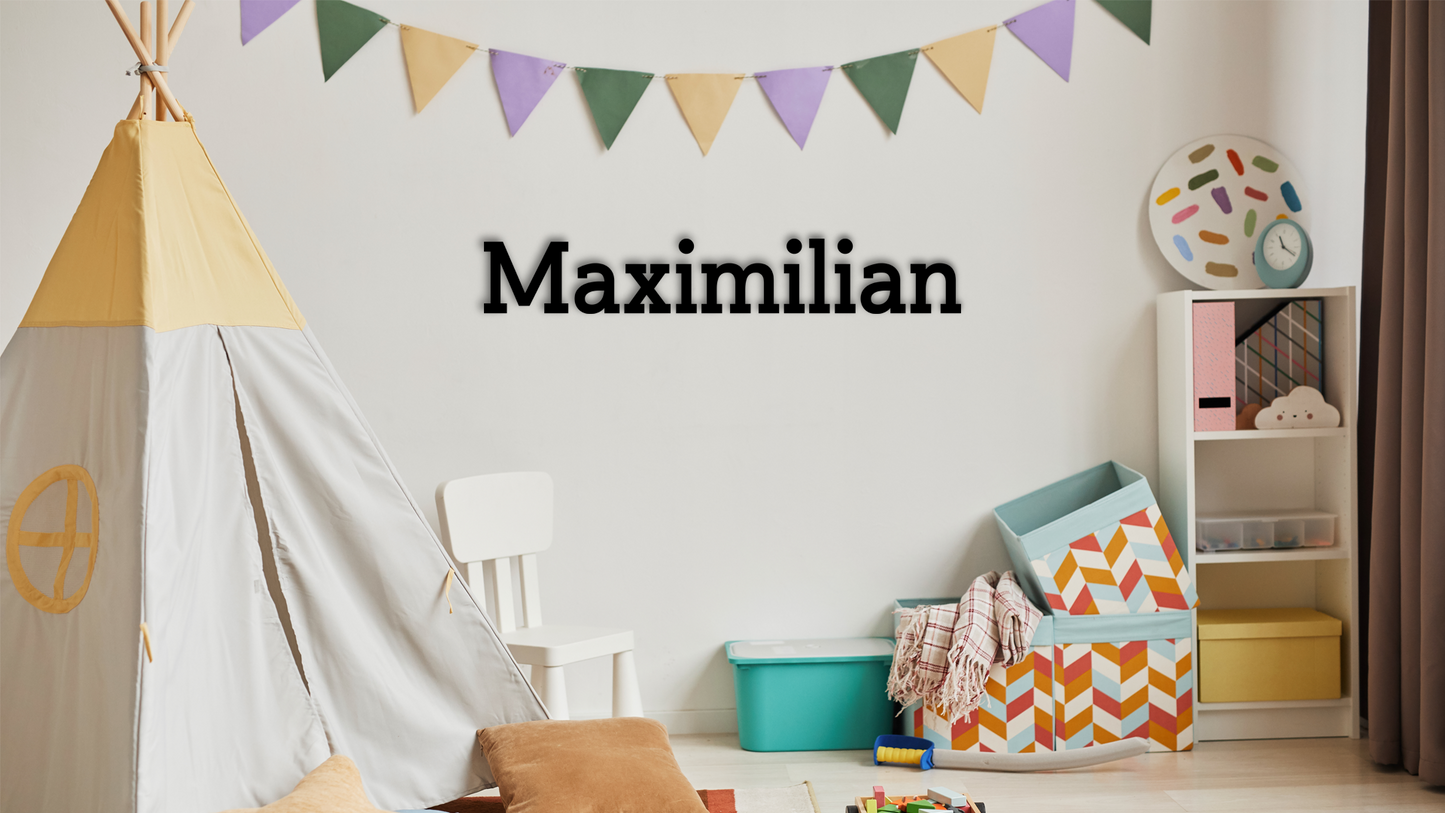 The Maximilian wall name sign is more than décor, it’s a statement that makes your space feel truly yours. Acrylic glass decor - Vibewall