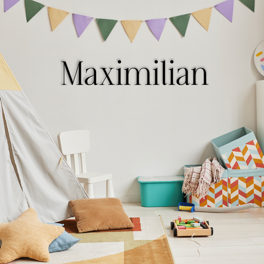 The Maximilian wall name sign is more than décor, it’s a statement that makes your space feel truly yours. Acrylic glass decor - Vibewall