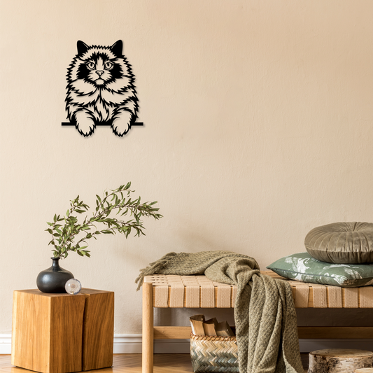 Pet wall decor featuring an illustration of a Ragdoll Cat. Acrylic glass decor - Vibewall