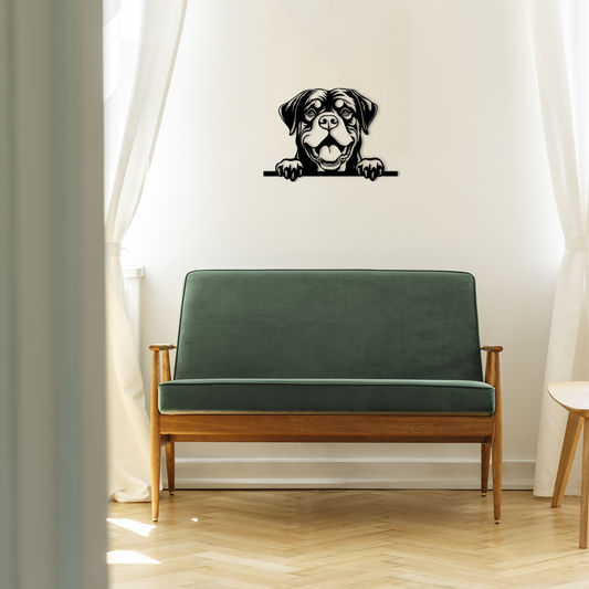 Pet wall decor featuring an illustration of a Rottweiler. Acrylic glass decor - Vibewall