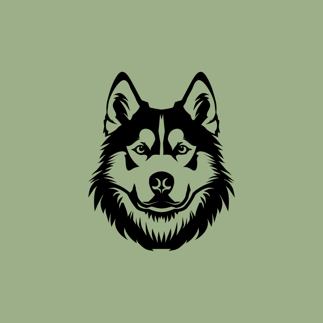 Pet wall decor featuring an illustration of a Siberian Husky. Acrylic glass decor - Vibewall