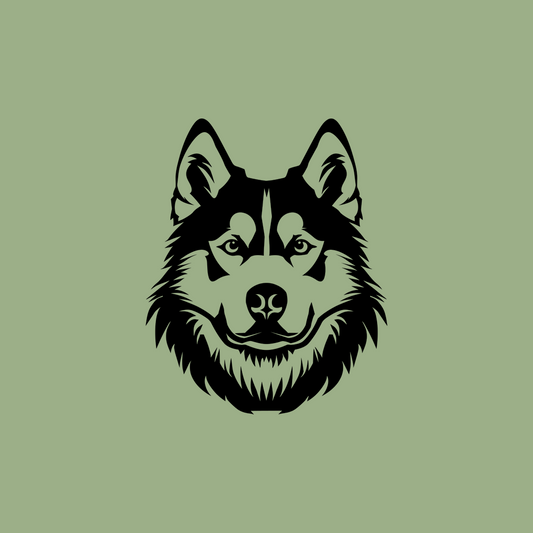 Pet wall decor featuring an illustration of a Siberian Husky. Acrylic glass decor - Vibewall